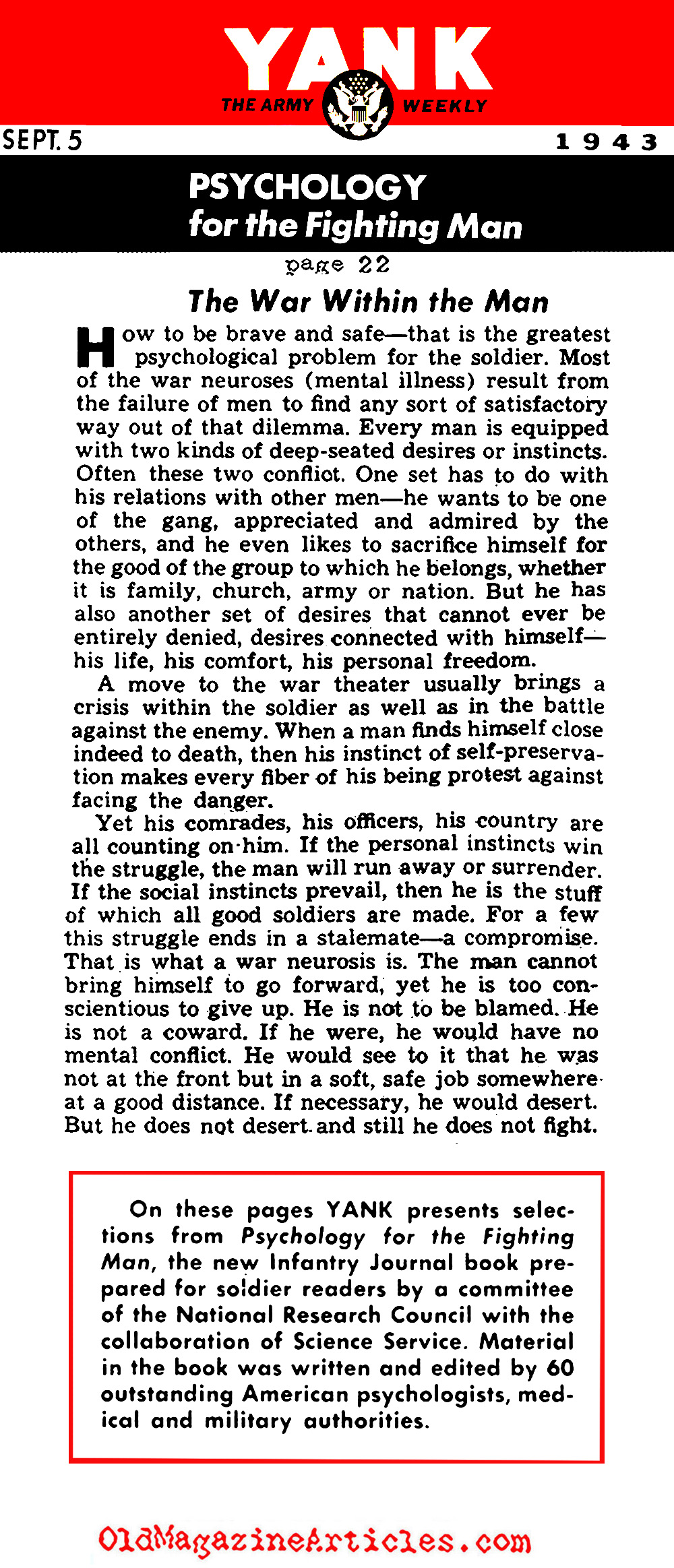 A Psychological Study of Valor (Yank Magazine, 1943)